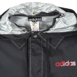 Adidas - Black Streetball Hooded Windbreaker 1990s Large