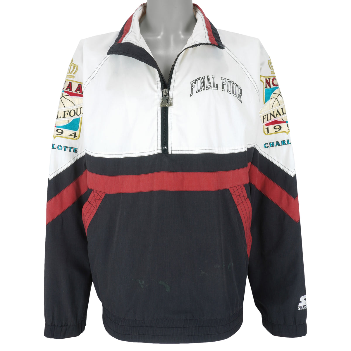 Starter - Final Four Charlotte 1/2 Zip Jacket 1994 Large Vintage Retro College
