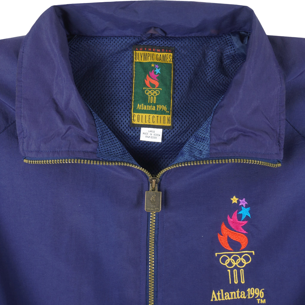 Vintage - Blue Olympic Summer Games, Atlanta Windbreaker 1996 Large Vintage Retro