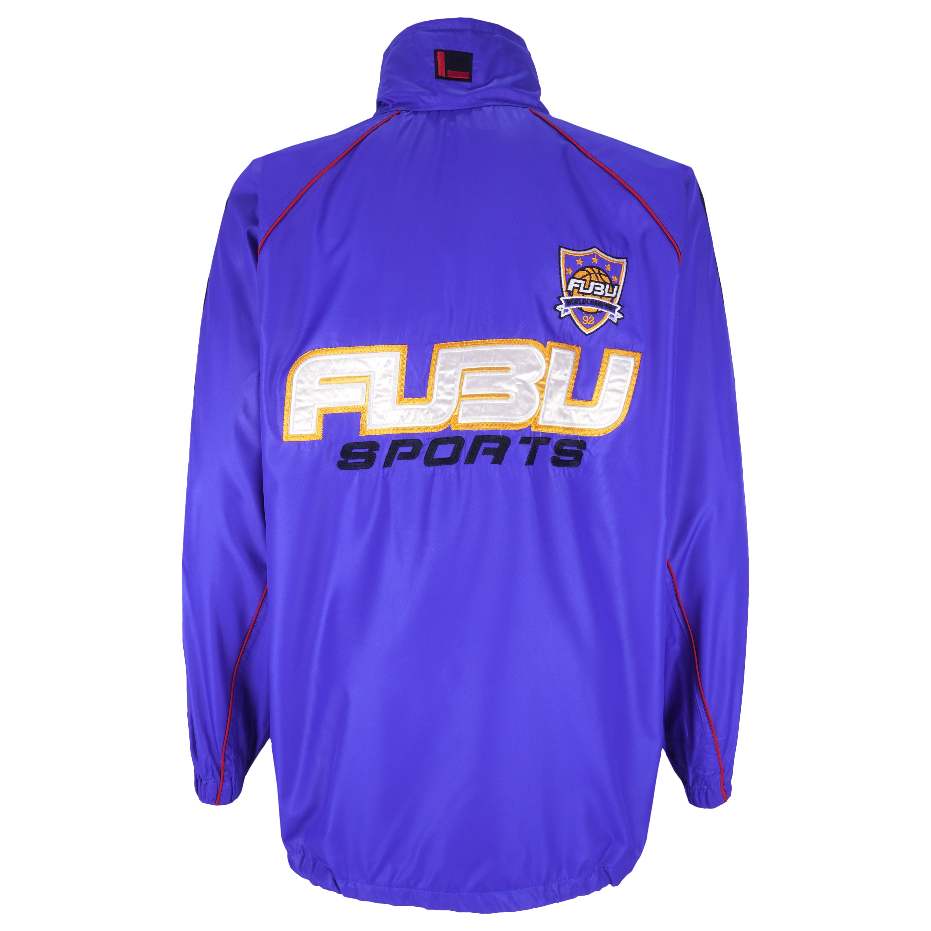 FUBU - Blue Embroidered Zip-Up Windbreaker 1990s Large Vintage Retro