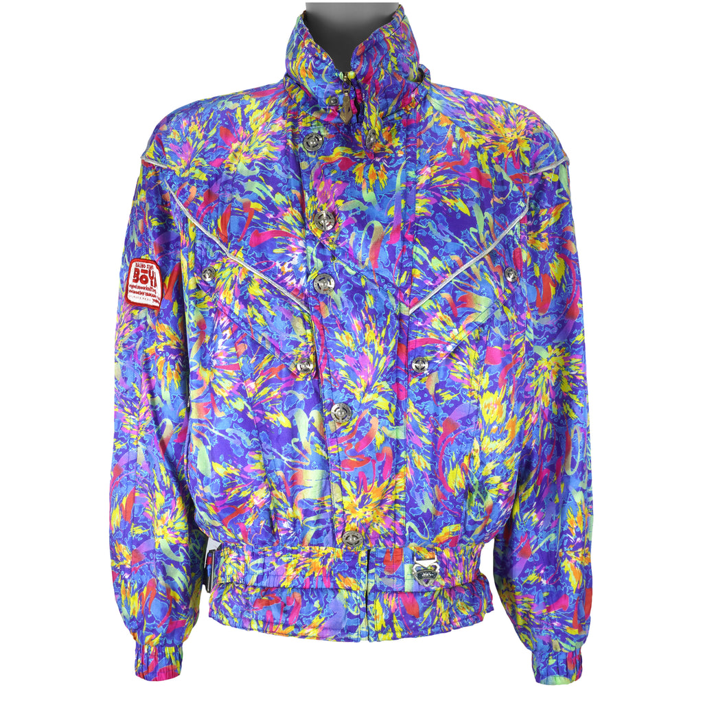 Asics - Competition Pattern Ski Jacket 1990s Large Vintage Retro