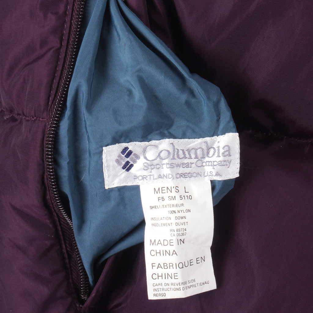 Columbia - Blue & Purple Reversible Puff Jacket 1990s Large Vintage Retro
