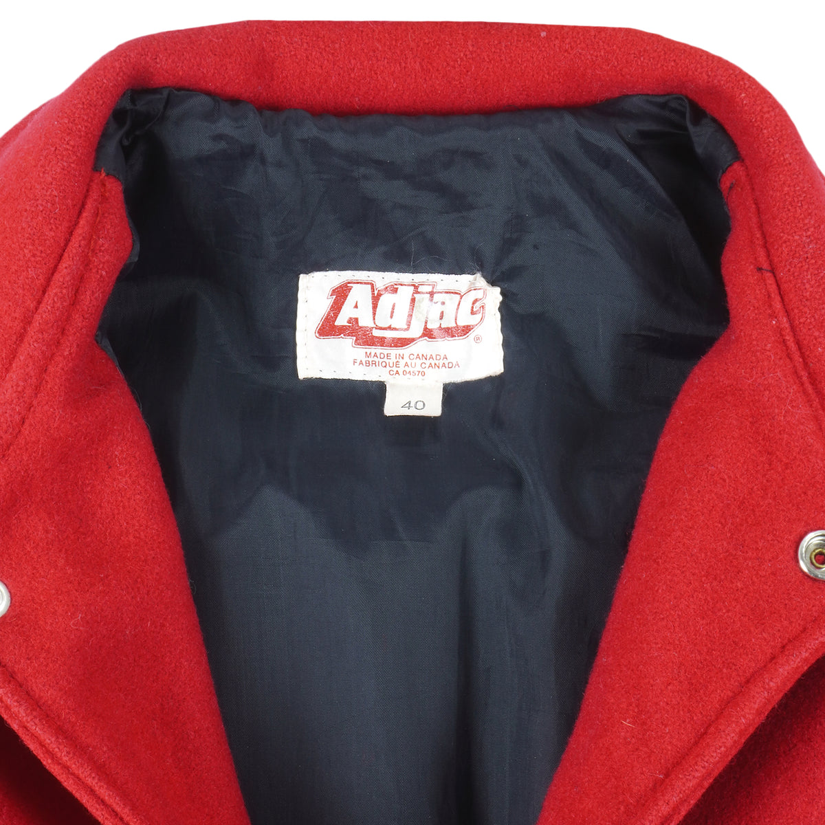 CFL (Adjac) - Calgary Stampeders Leather Wool Jacket 1990s Medium Vintage Retro Football