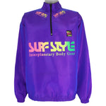 Surf Style - Purple Interplanetary 1/4 Zip Pullover Iridescent Windbreaker 1990s X-Large