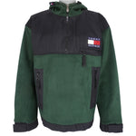 Tommy Hilfiger - 1/4 Zip Hooded Fleece Jacket 1990s Large