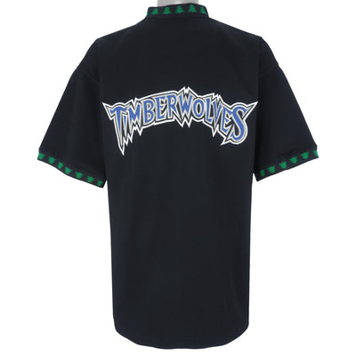 Starter - Black Minnesota Timberwolves Warm Up T-Shirt 1990s Large
