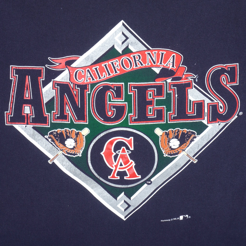 MLB (Nutmeg) - California Angels T-Shirt 1990s X-Large Vintage Retro Baseball
