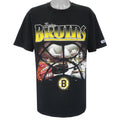 NHL (Lee) - Black Boston Bruins T-Shirt 1990s X-Large Vintage Retro Hockey