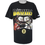 NHL (Lee) - Black Boston Bruins T-Shirt 1990s X-Large Vintage Retro Hockey