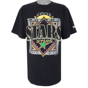 NHL (Logo 7) - Black Dallas Stars T-Shirt 1993 X-Large Vintage Retro Hockey