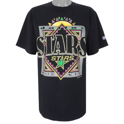 NHL (Logo 7) - Black Dallas Stars T-Shirt 1993 X-Large