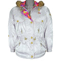 Ellesse - White Hooded Warm Jacket 1990s Large Vintage Retro