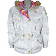 Ellesse - White Hooded Warm Jacket 1990s Large Vintage Retro