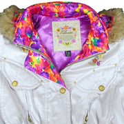 Ellesse - White Hooded Warm Jacket 1990s Large Vintage Retro