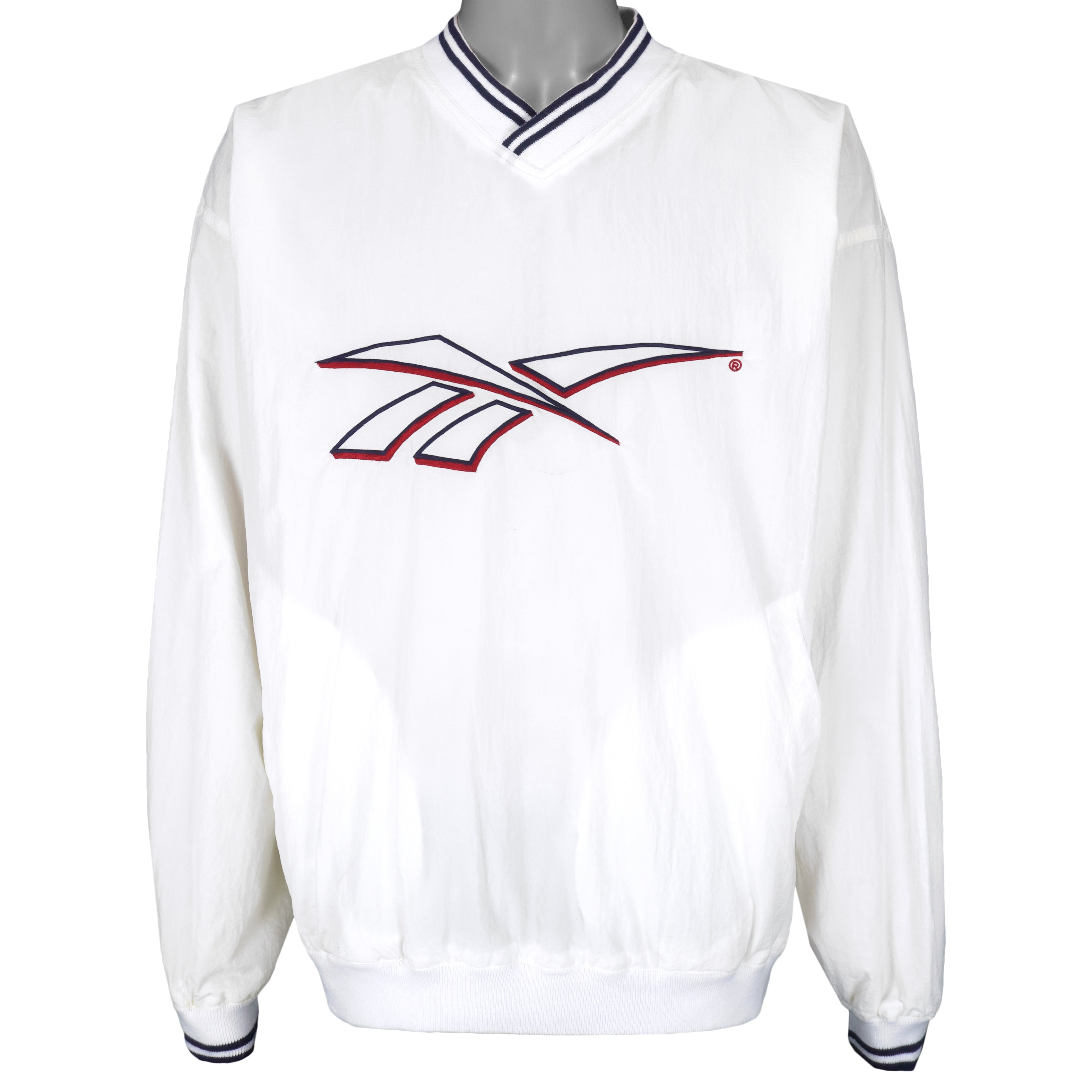 Reebok - Embroidered Pullover Windbreaker 1990s Large Vintage Retro