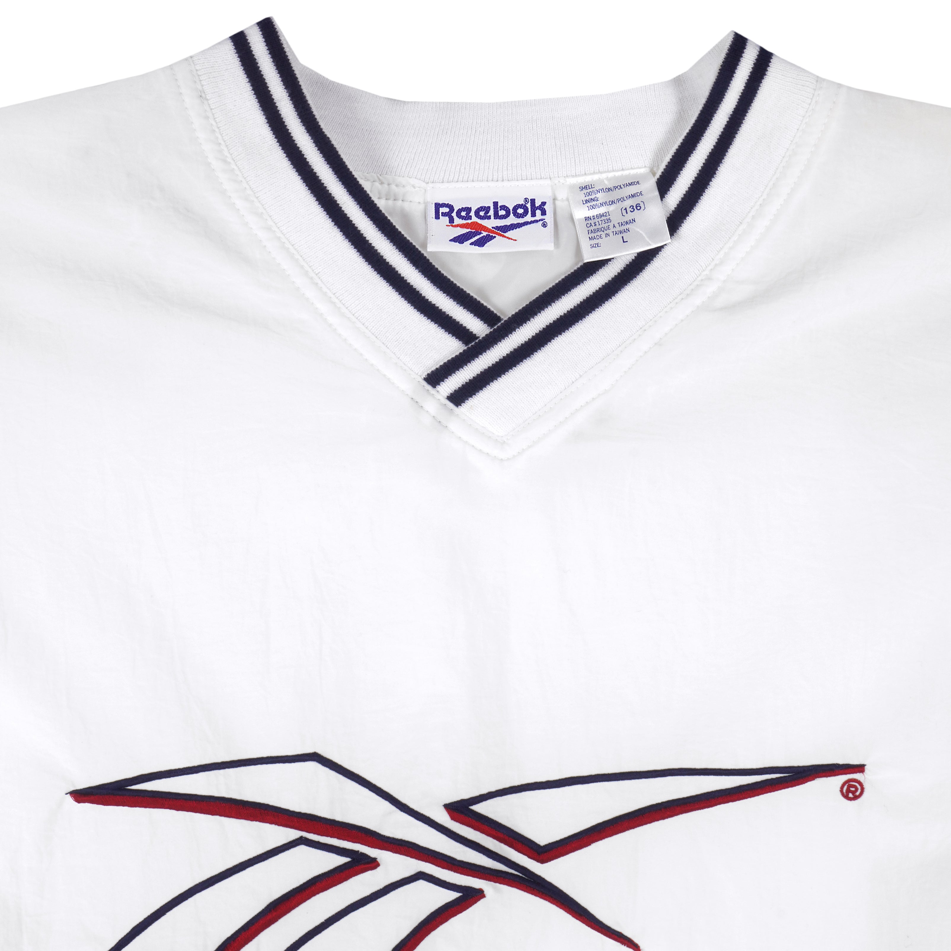 Reebok - Embroidered Pullover Windbreaker 1990s Large Vintage Retro