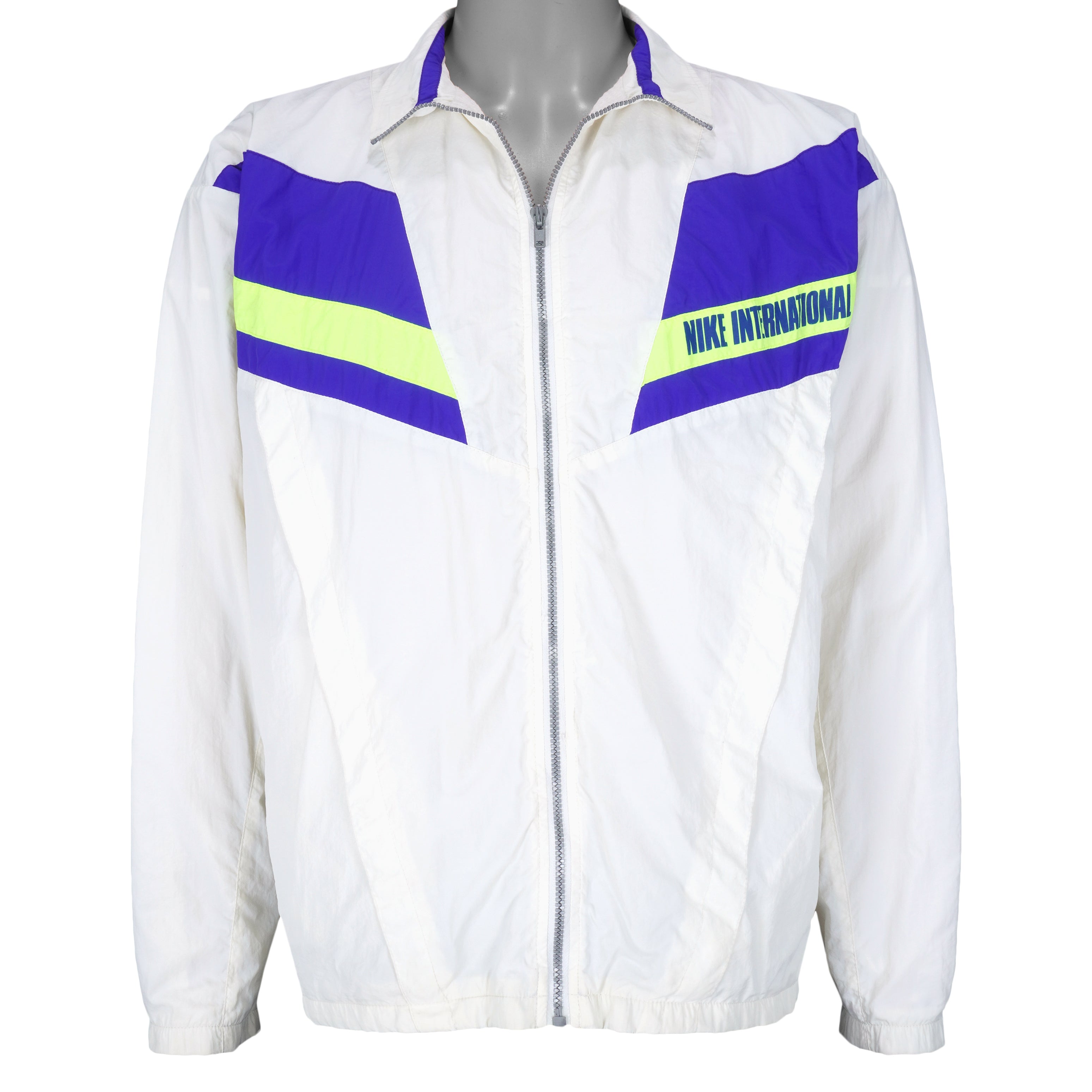 Nike - White International Windbreaker 1990s Large Vintage Retro