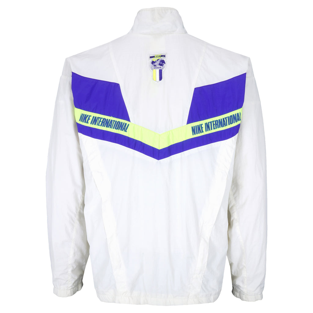 Nike - White International Windbreaker 1990s Large Vintage Retro