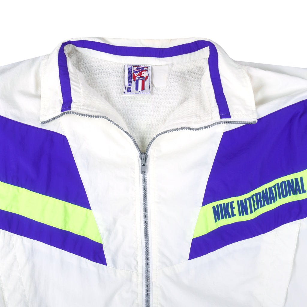 Nike - White International Windbreaker 1990s Large Vintage Retro