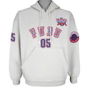 FUBU - White Hooded Pullover Sweatshirt 1990s Small Vintage Retro
