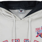 FUBU - White Hooded Pullover Sweatshirt 1990s Small Vintage Retro