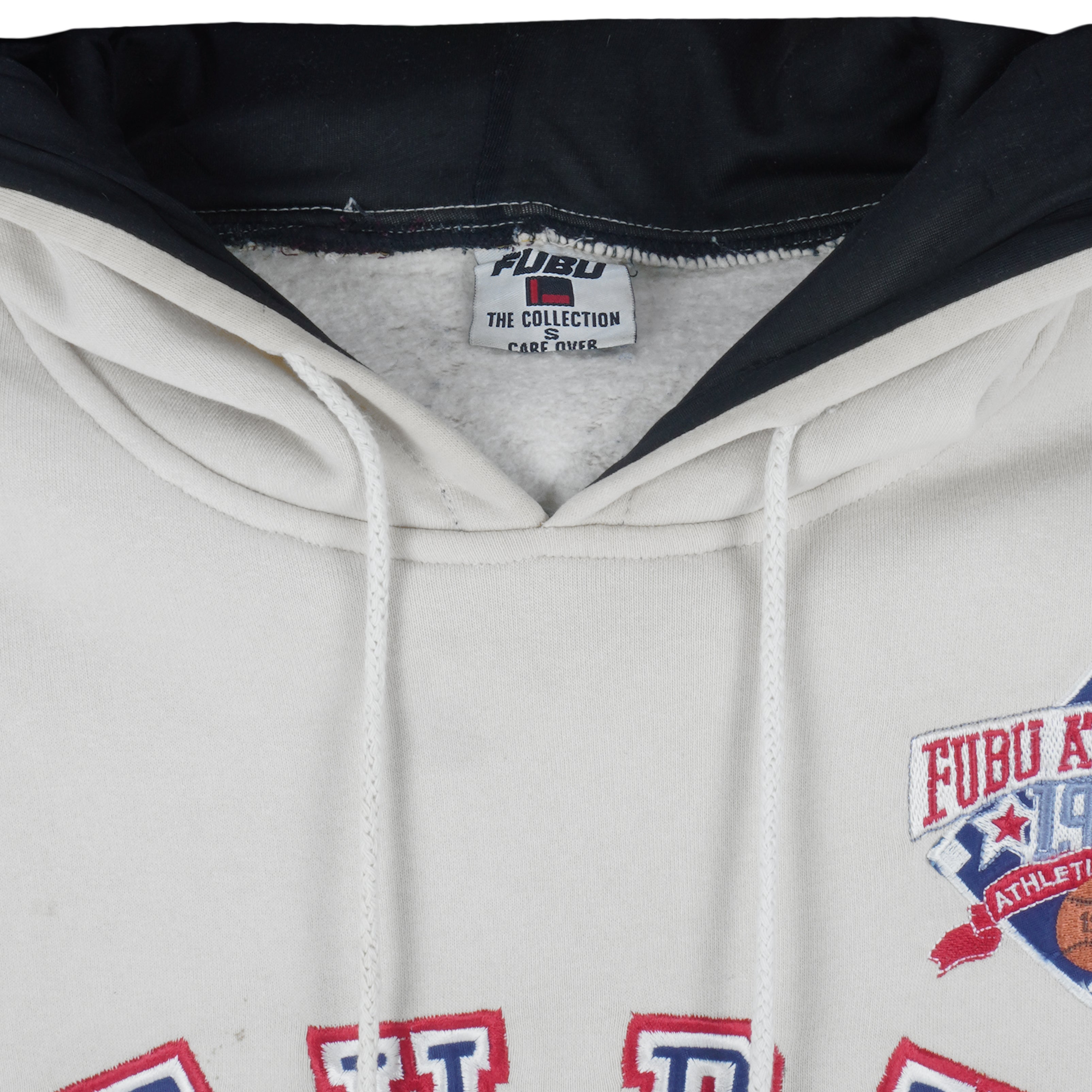 FUBU - White Hooded Pullover Sweatshirt 1990s Small Vintage Retro