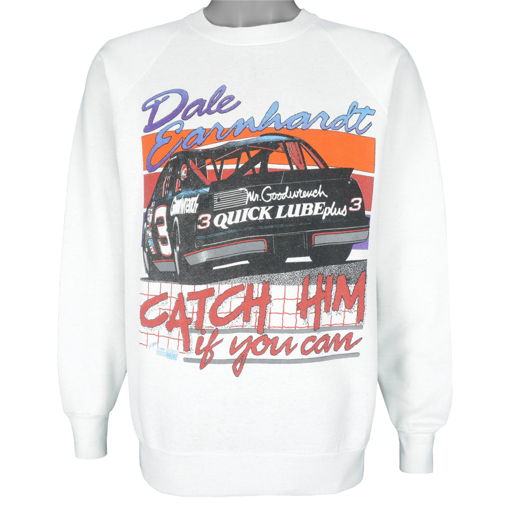 NASCAR - Dale Earnhardt Catch Him If You Can Sweatshirt 1990s Large Vintage Retro