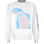 Vintage (Lee) - The Great Lakes, Michigan Crew Neck Sweatshirt 1990s Large Vintage Retro