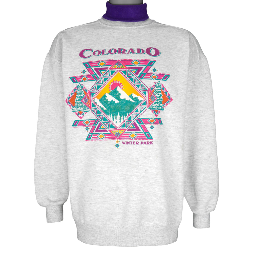 Vintage - Colorado Winter Park Turtleneck Sweatshirt 1990s X-Large Vintage Retro