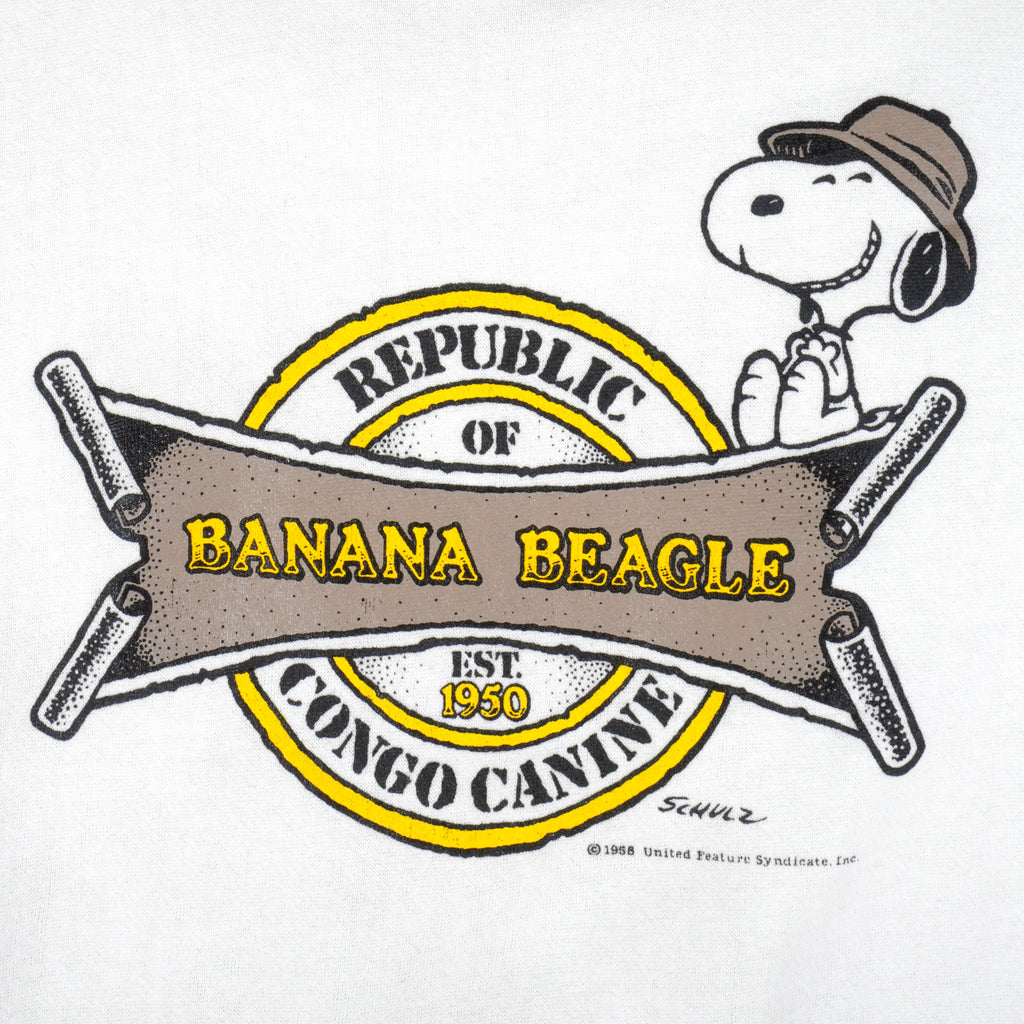 Vintage - Snoopy, Republic Of Banana Beagle Crew Neck Sweatshirt 1990s Large Vintage Retro