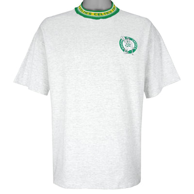 NBA (Trench) - Grey Boston Celtics Embroidered T-Shirt 1990s X-Large