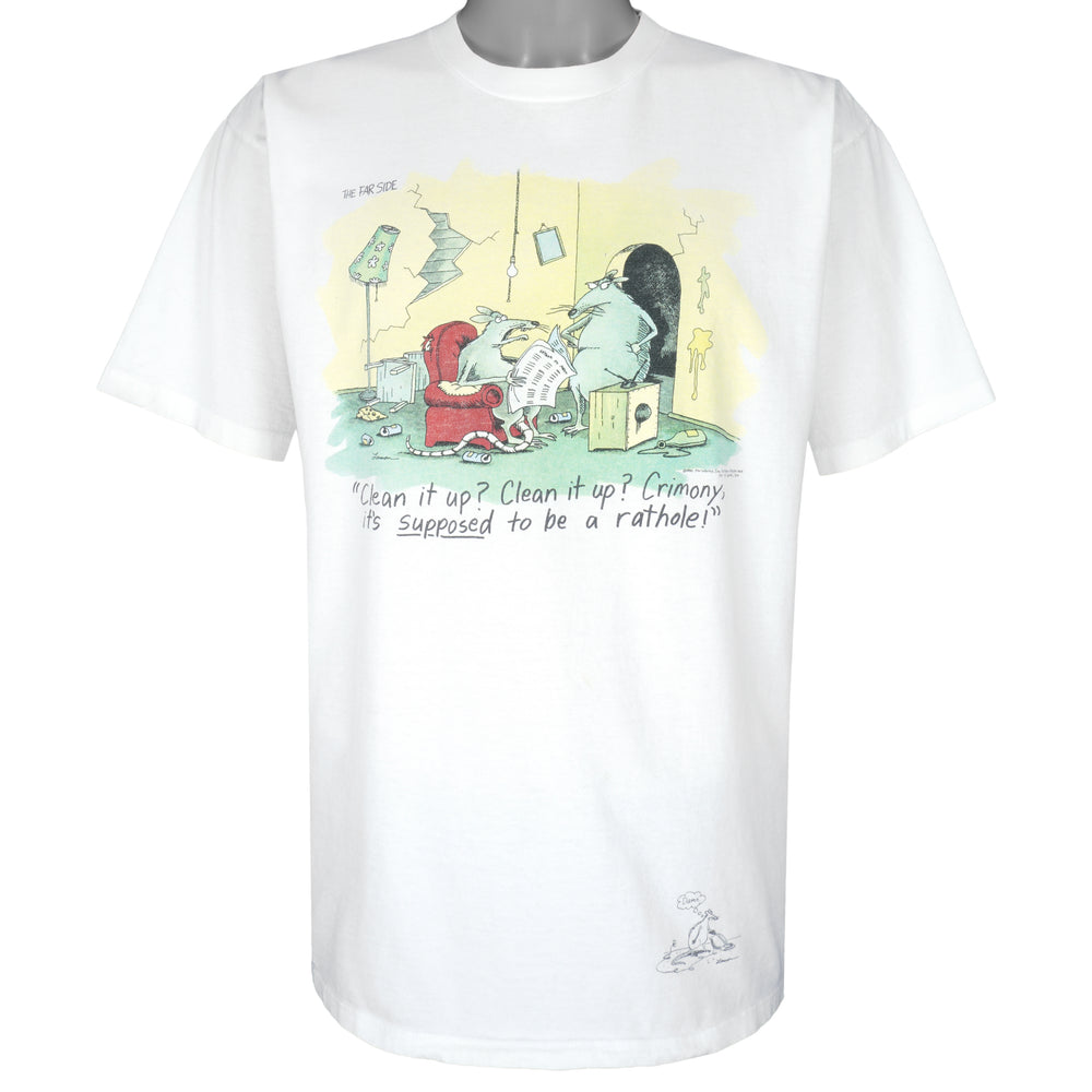Vintage (The Far Side) - Clean It Up T-Shirt 1990s X-Large Vintage Retro