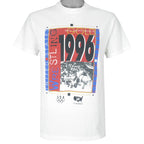 Vintage (Hanes) - White USA Olympic Team T-Shirt 1990s Medium Vintage Retro