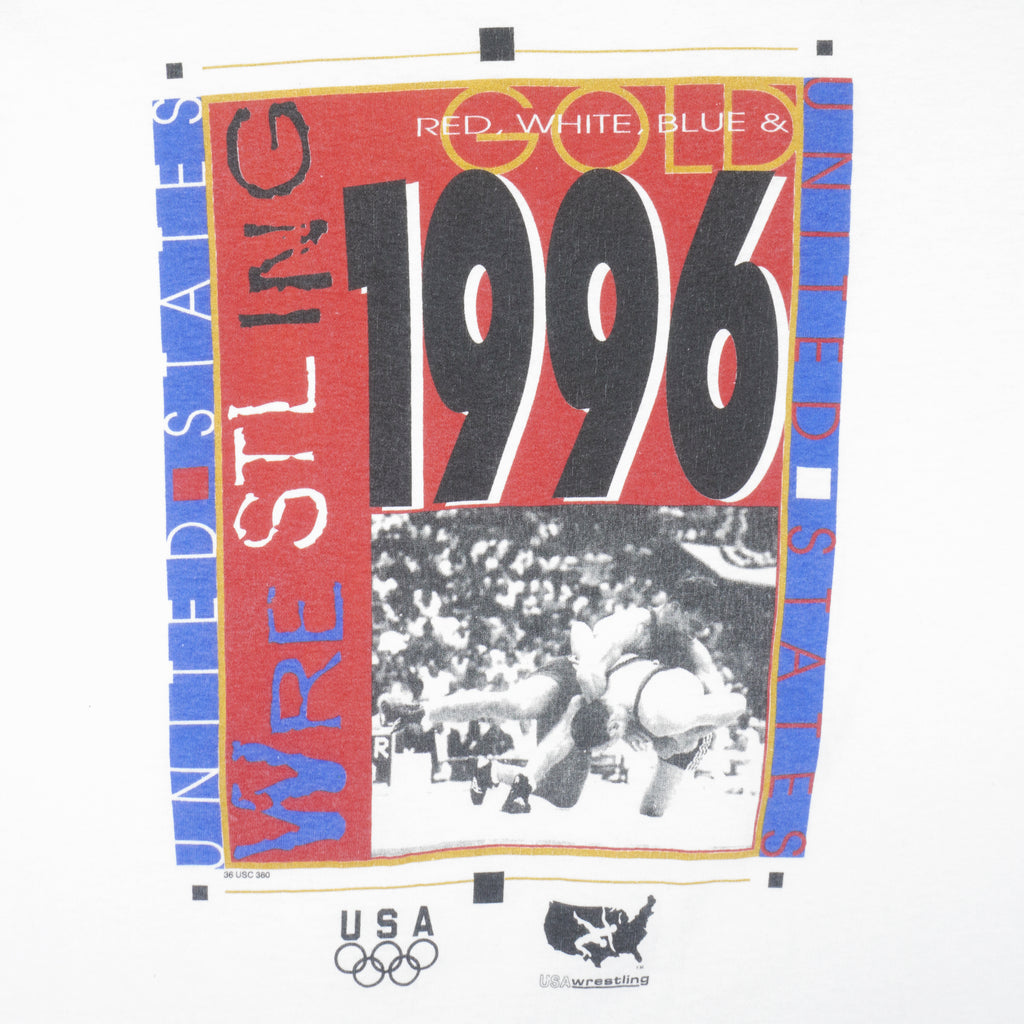 Vintage (Hanes) - White USA Olympic Team T-Shirt 1990s Medium Vintage Retro