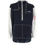 Adidas - Beach 1/2 Zip Hooded Windbreaker 1990s Large Vintage Retro