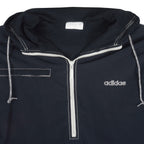 Adidas - Beach 1/2 Zip Hooded Windbreaker 1990s Large Vintage Retro