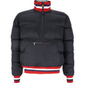 Tommy Hilfiger - Black 1/2 Zip Puffer Jacket Large Vintage Retro