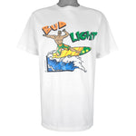 Budweiser (Alore) - Bud Light Surfer Single Stitch T-Shirt 1989 X-Large