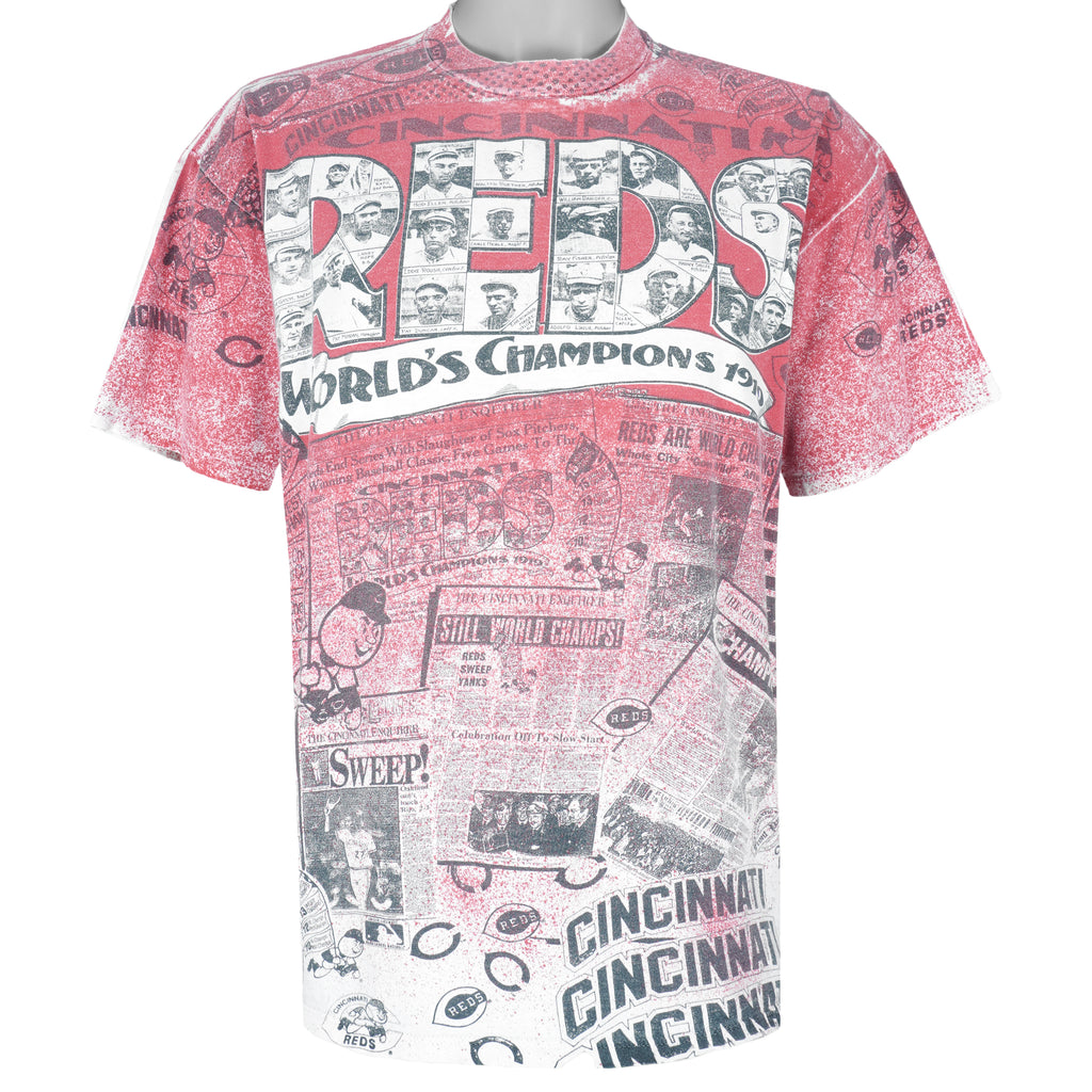 MLB - Cincinnati Reds World Champions T-Shirt 1990s Large Vintage Retro Baseball
