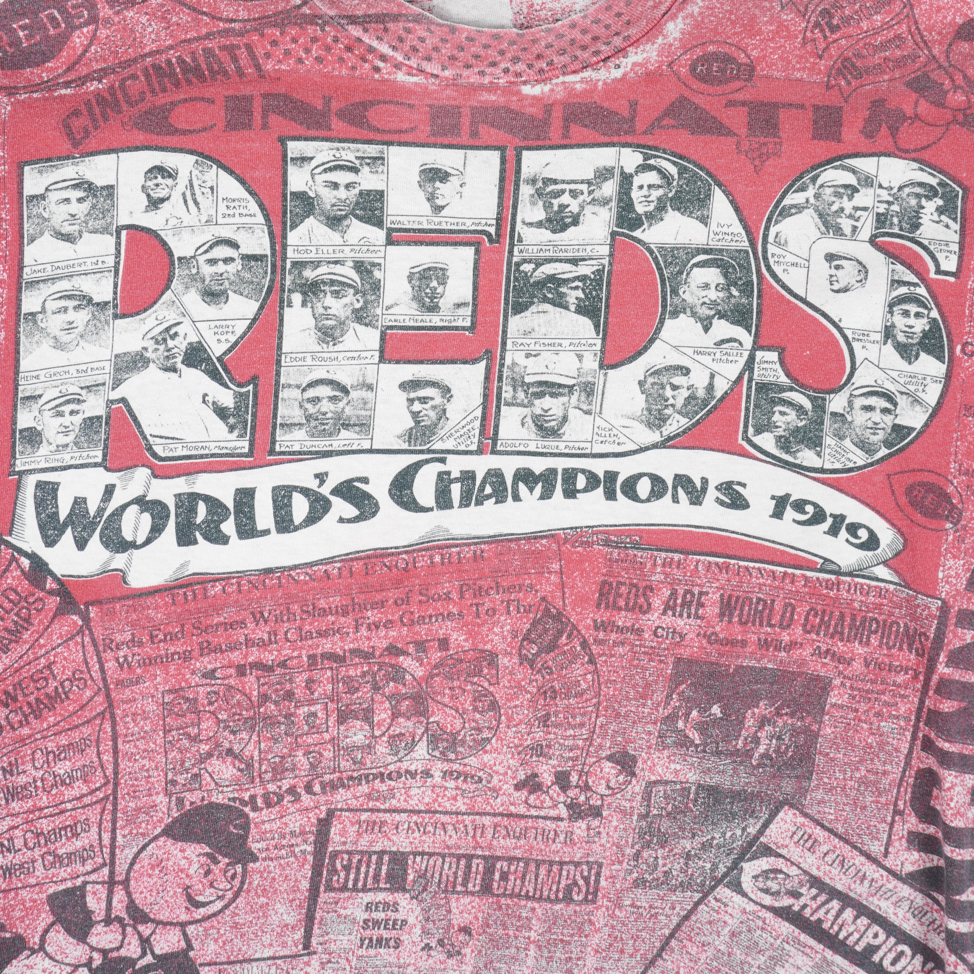 MLB - Cincinnati Reds World Champions T-Shirt 1990s Large Vintage Retro Baseball