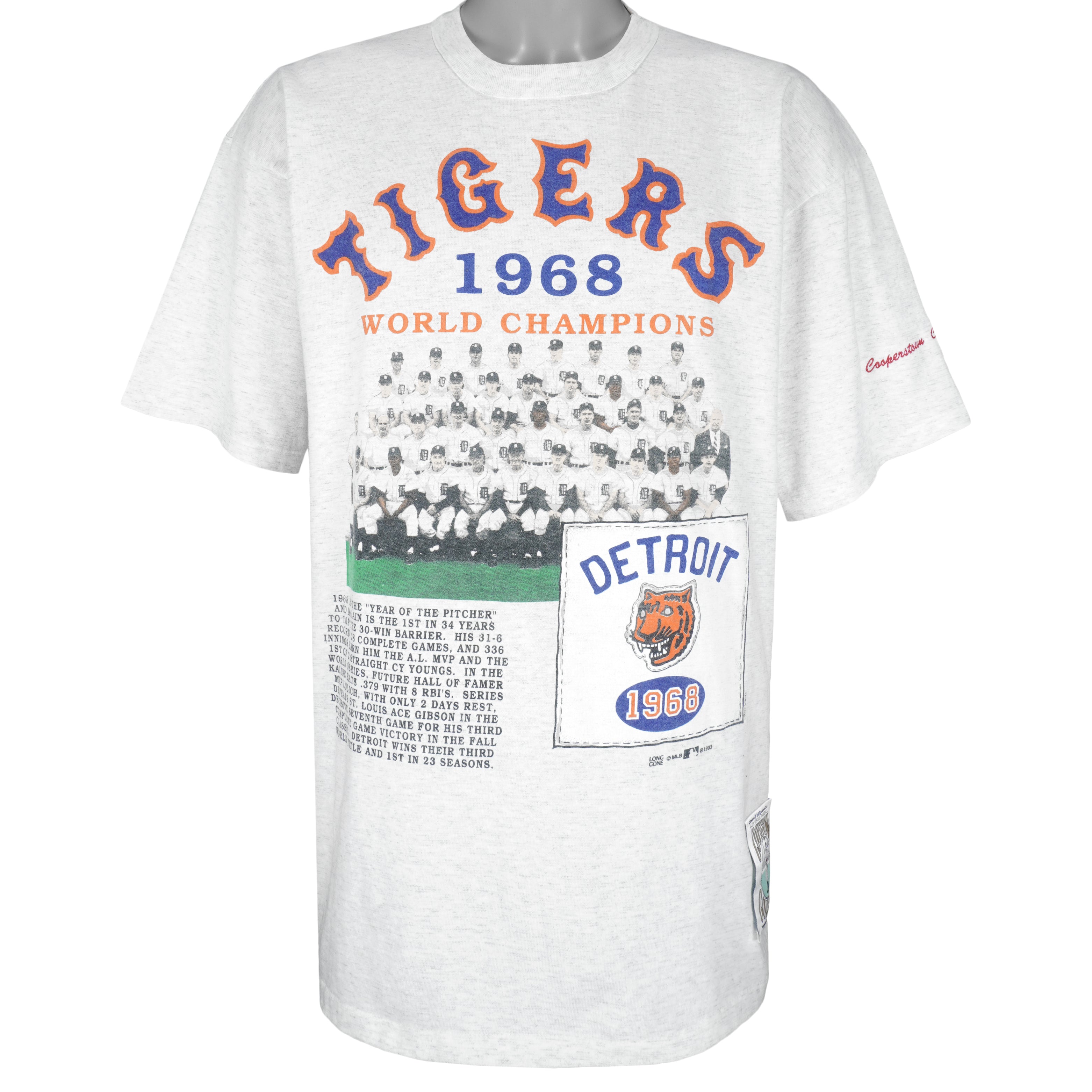 Vintage MLB (Long Gone) - Detroit Tigers World Series Champions T-Shirt 1993 X-Large
