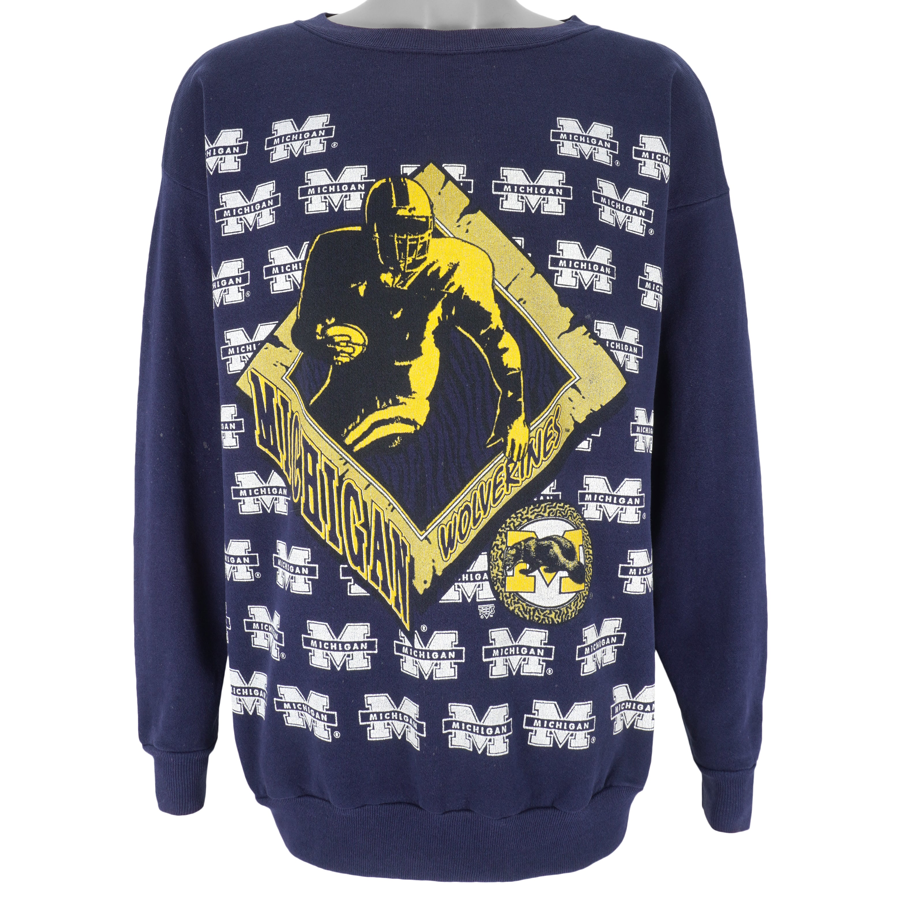 NCAA (Tultex) - Michigan Wolverines Big Logo Sweatshirt 1990s XX-Large Vintage Retro College Football