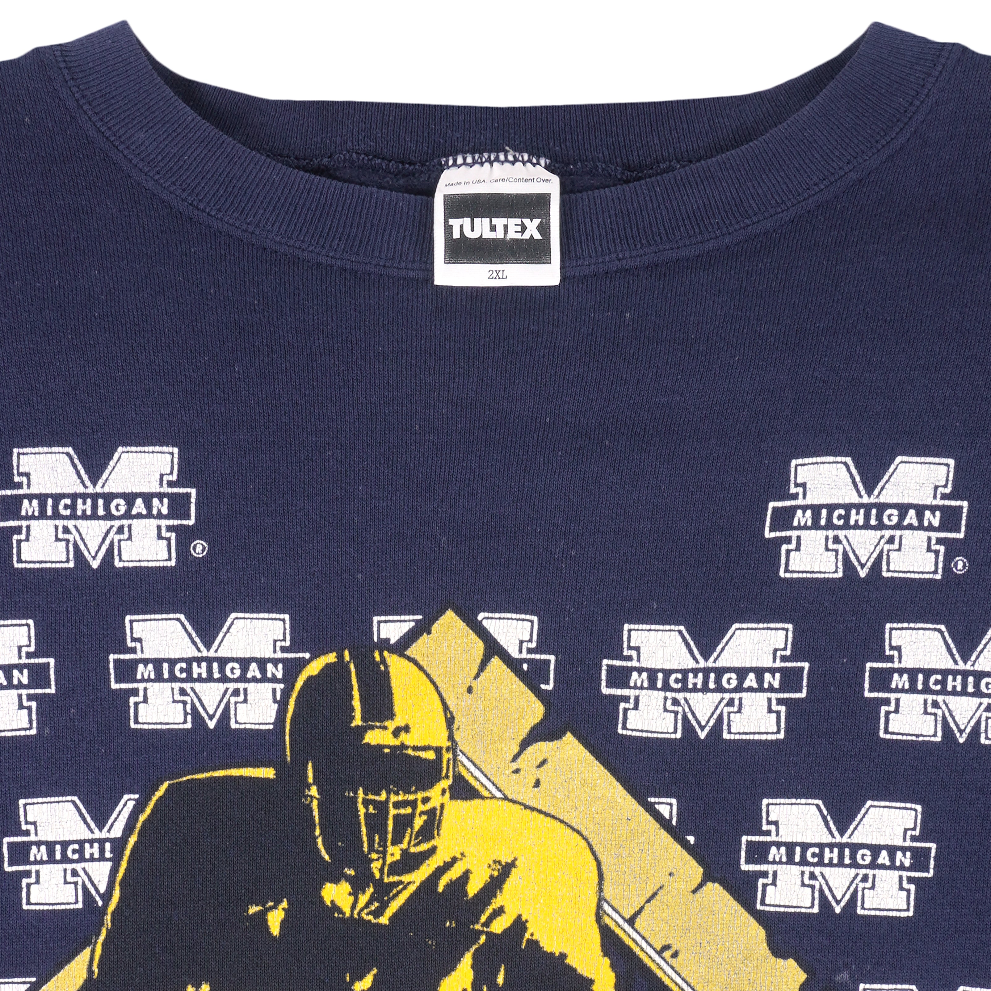 NCAA (Tultex) - Michigan Wolverines Big Logo Sweatshirt 1990s XX-Large Vintage Retro College Football