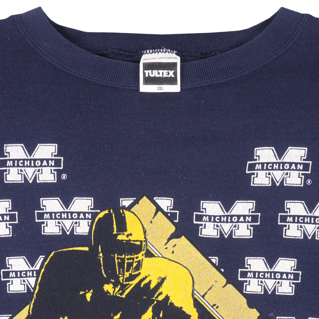 NCAA (Tultex) - Michigan Wolverines Big Logo Sweatshirt 1990s XX-Large Vintage Retro College Football