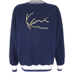 Karl Kani - Blue Embroidered Crew Neck Sweatshirt 1990s Large