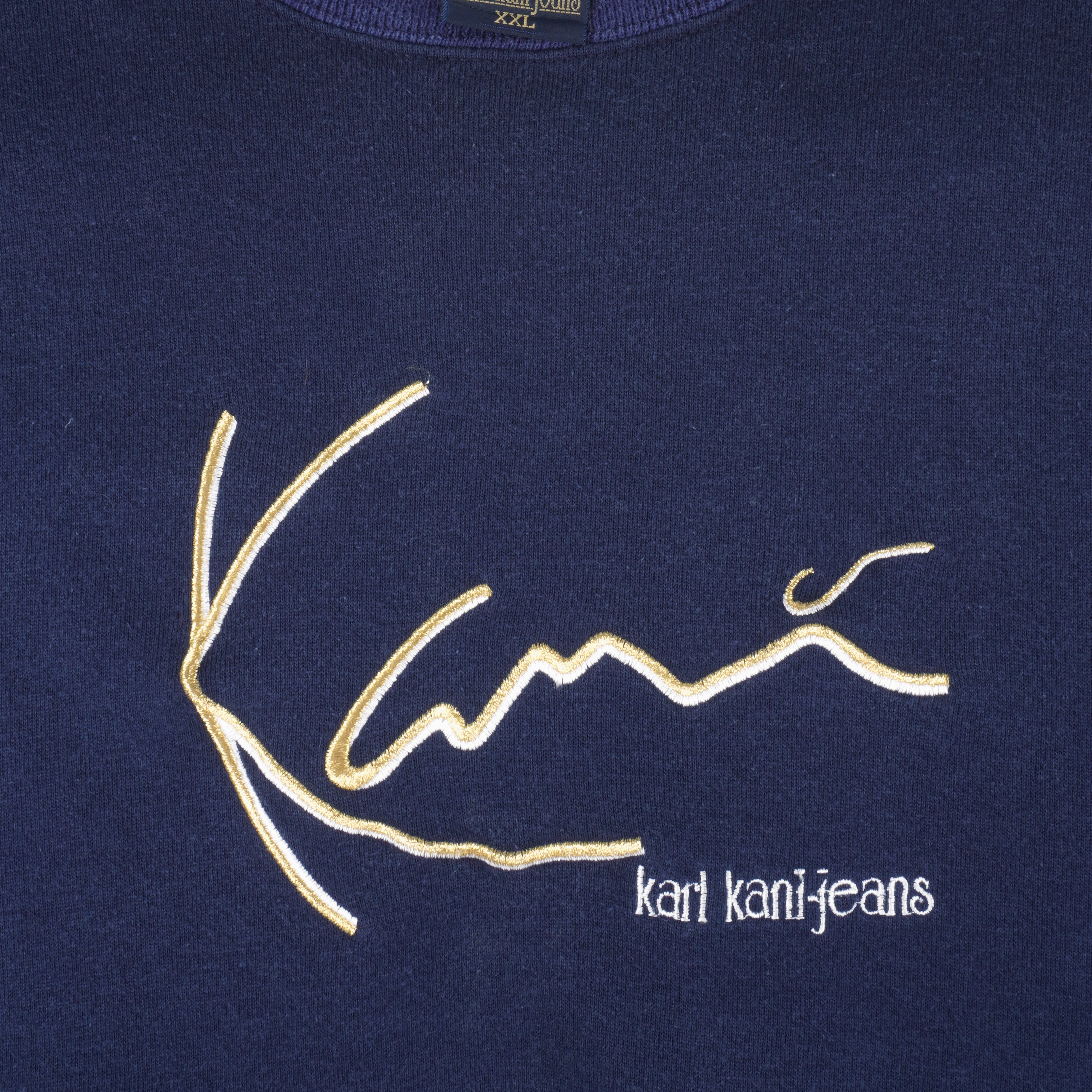Karl Kani - Blue Embroidered Crew Neck Sweatshirt 1990s XX-Large Vintage Retro