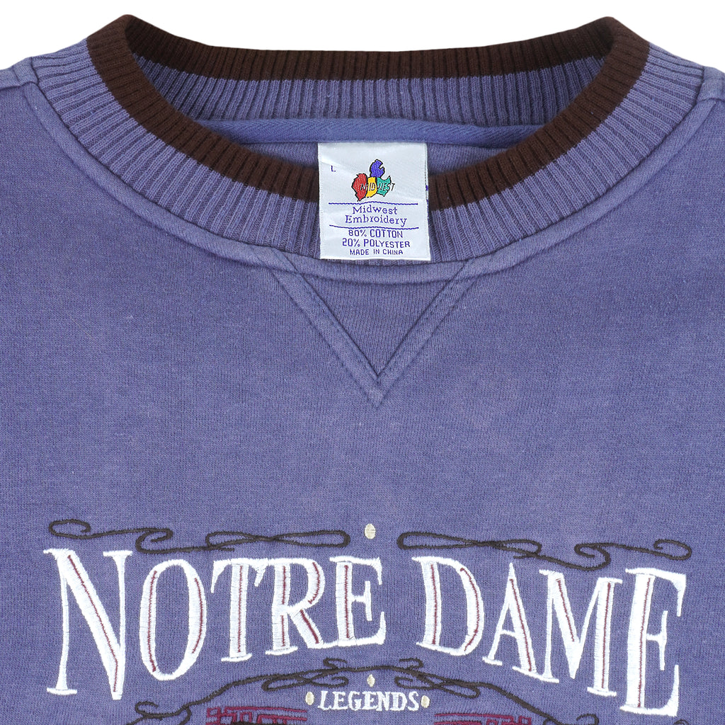 NCAA - Notre Dame Fighting Irish Knute Rockne Sweatshirt 1990s Large Vintage Retro College Football