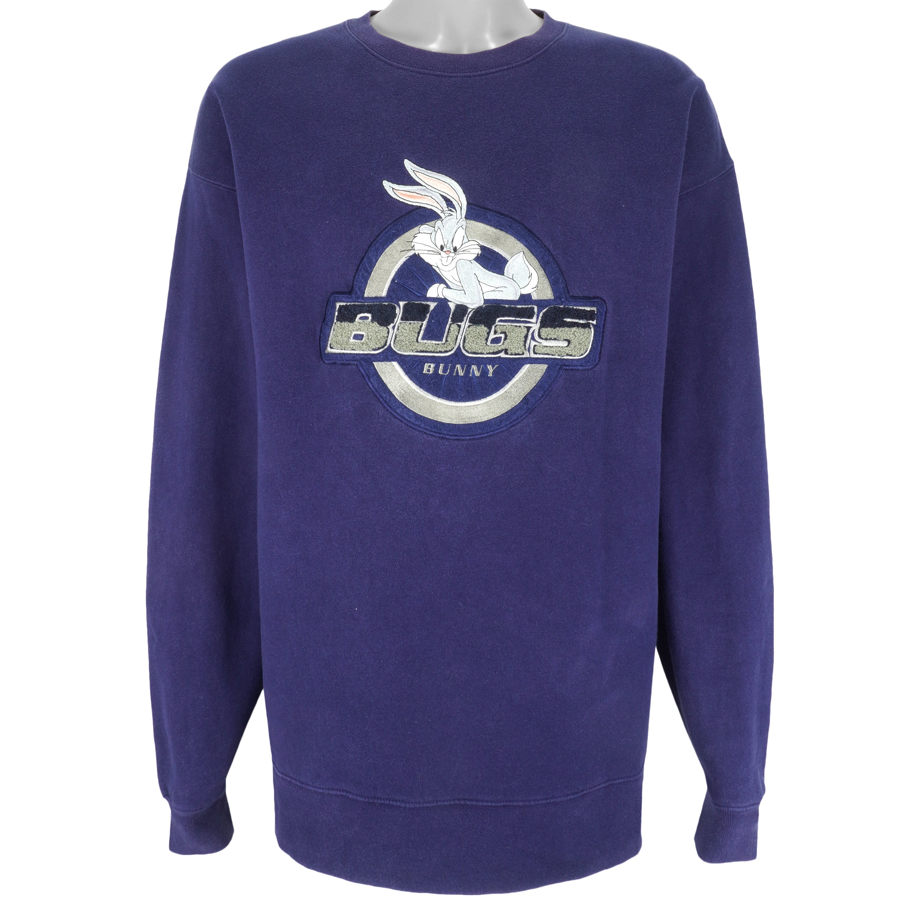 Looney Tunes (WB) - Bugs Bunny Embroidered Sweatshirt 1990s XX-Large Vintage Retro