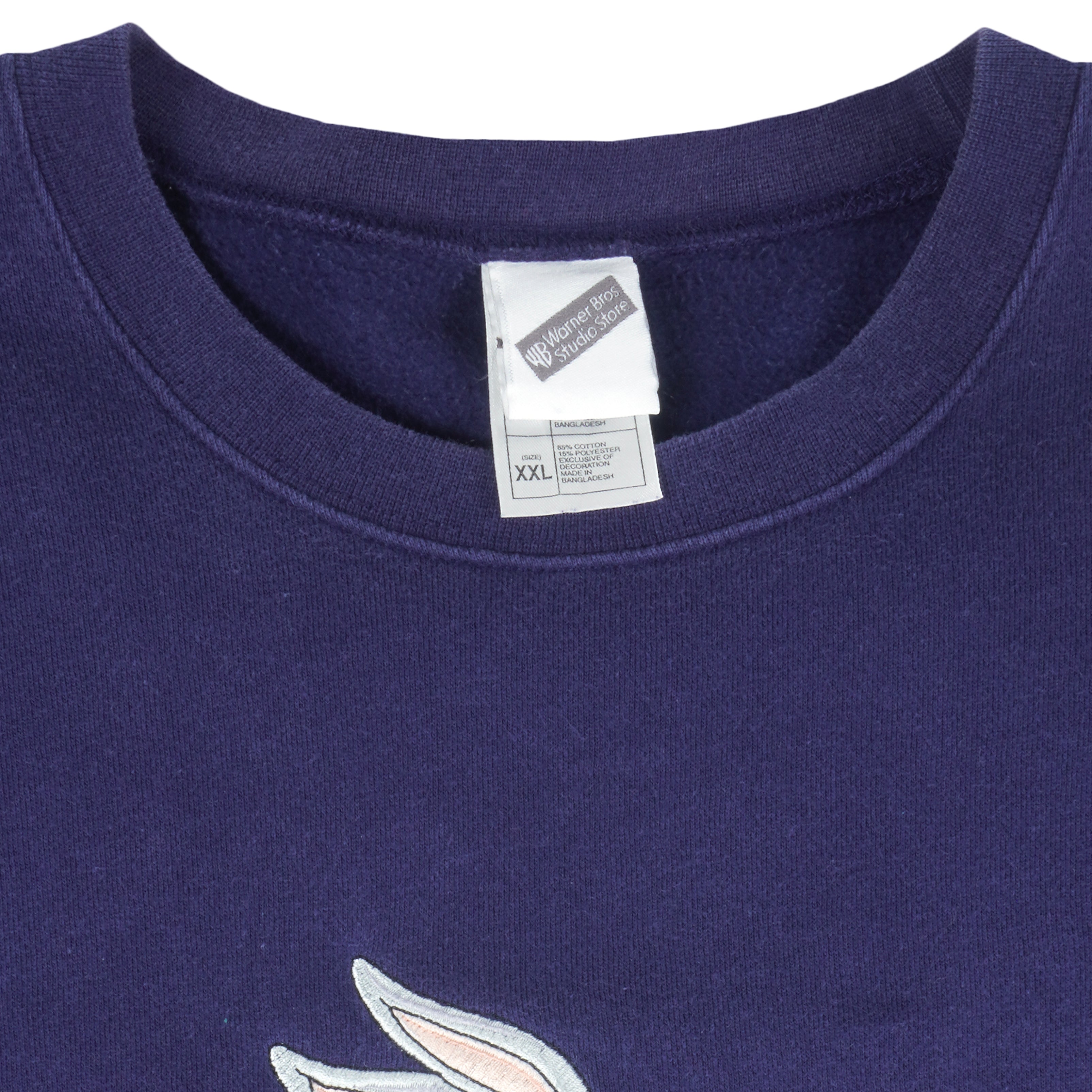 Looney Tunes (WB) - Bugs Bunny Embroidered Sweatshirt 1990s XX-Large Vintage Retro