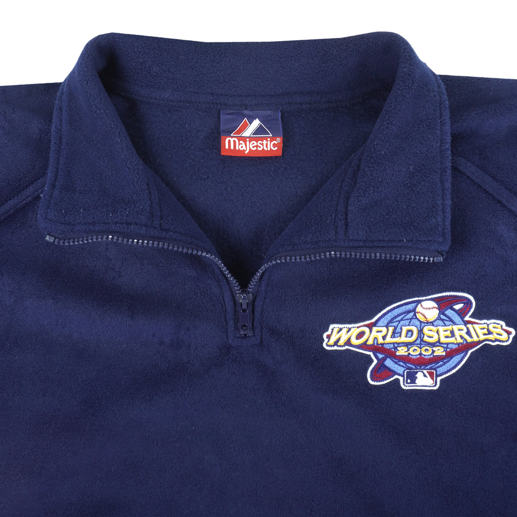 MLB (Majestic) - World Series Big Logo Fleece Sweatshirt 2002 X-Large Vintage Retro Baseball
